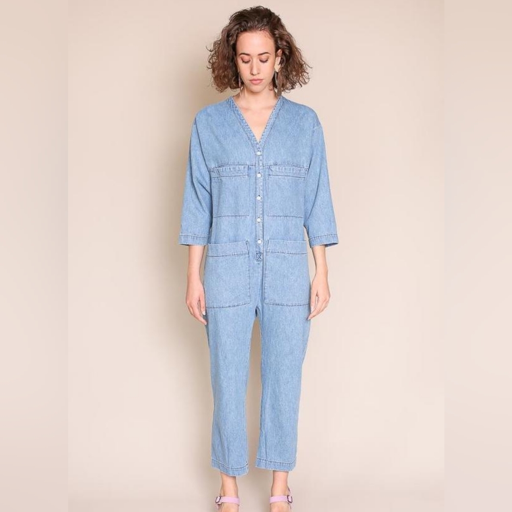 Ilana Kohn Tuck Denim Coveralls M
